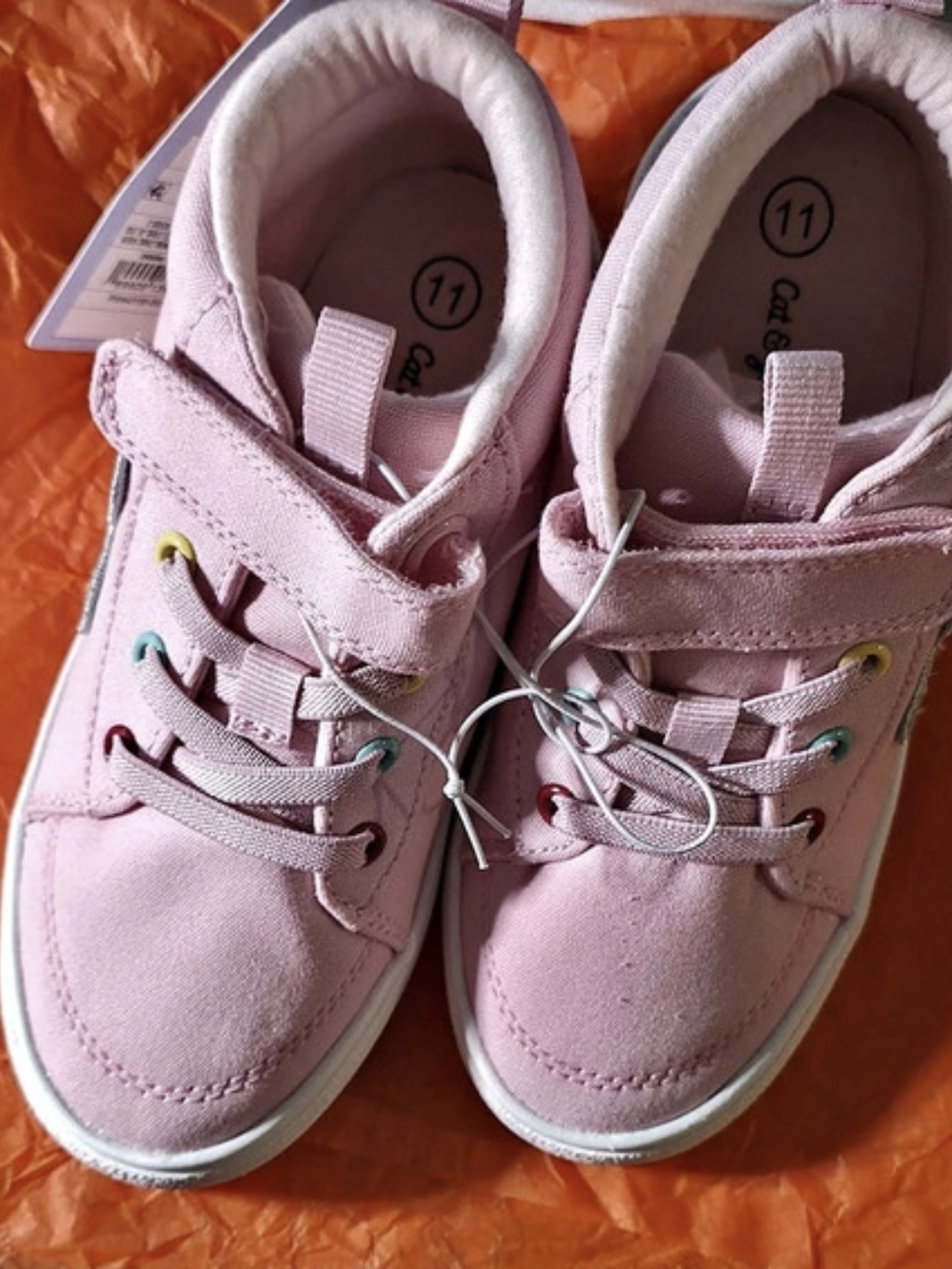 Cat & Jack Calla High-Top Hook-and-Loop Closure Sneakers Pink Sneakers Girls US